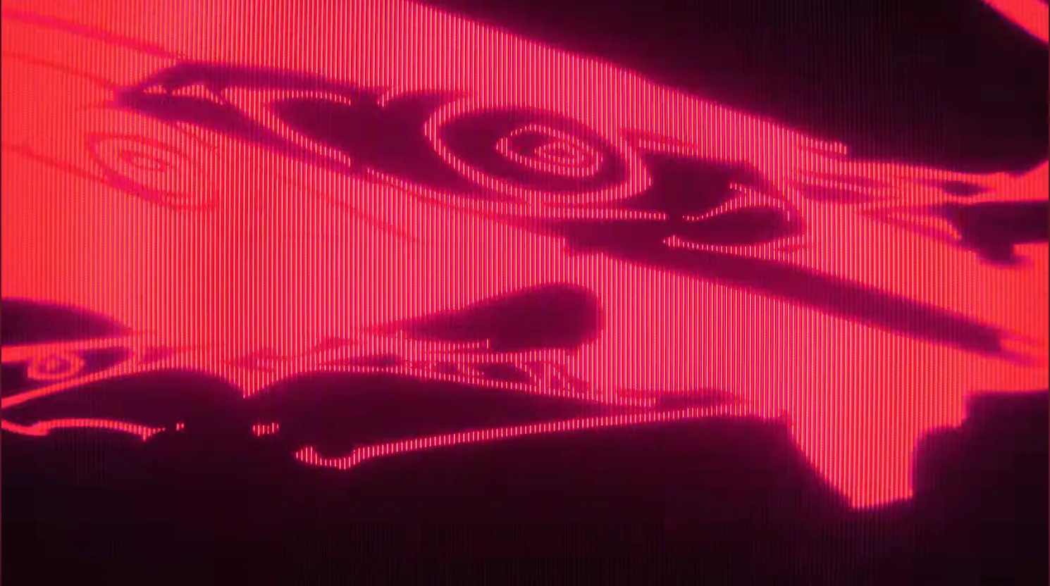 Red lightning and circles
