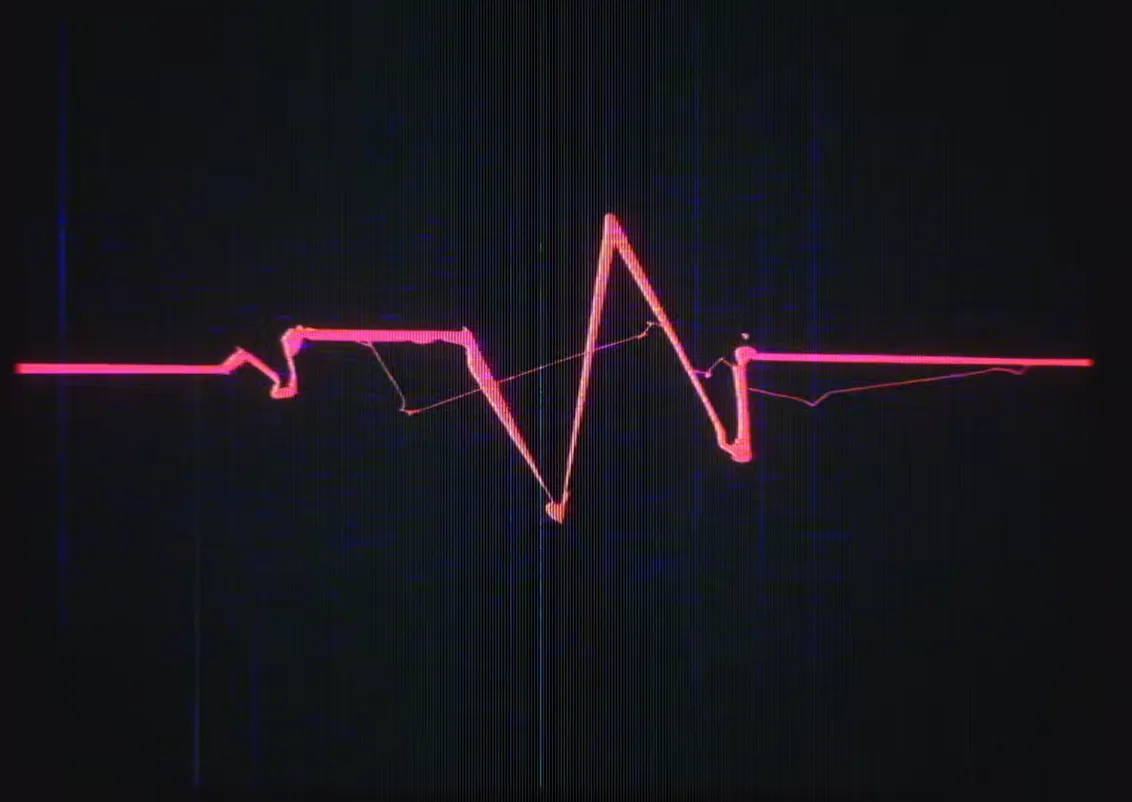 Red lightning in a CRT style screen